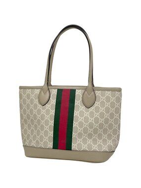 Gucci Ophidia Small Tote Sherry Line Web GG Supreme Beige